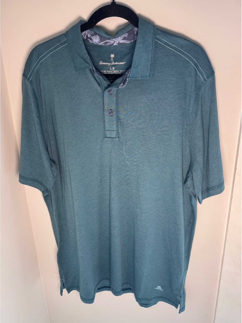Tommy Bahama Men's Large Casual Button-Up Polo Shirt Indigo Palms New with Tags